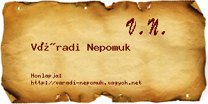 Váradi Nepomuk névjegykártya